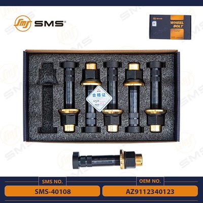 AZ9112340123 SMS-40108 Boulon de roue arrière Sinotruk Howo Pièces de châssis